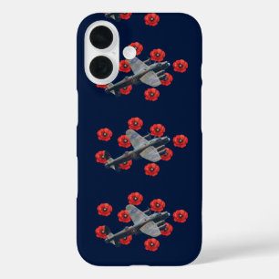 Vintage Lancaster unter den Roten Poppies iPhone 16 Hülle