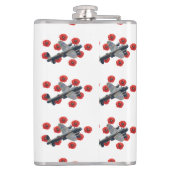 Vintage Lancaster unter den Roten Poppies Flachmann (Rückseite)