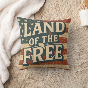 Vintage Land der Freien USA Unabhängigkeitstag Kissen