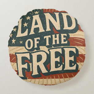 Vintage Land der Freien USA Unabhängigkeitstag Rundes Kissen