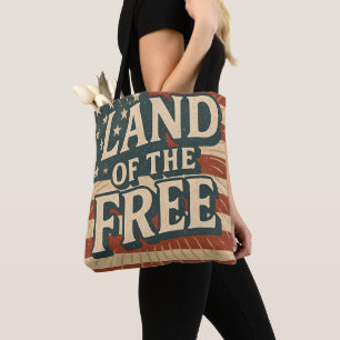 Vintage Land der Freien USA Unabhängigkeitstag Tasche