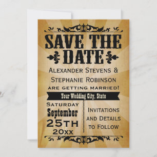 Vintage-Land-Hochzeit-Einladungskarten zum Vormerk Save The Date