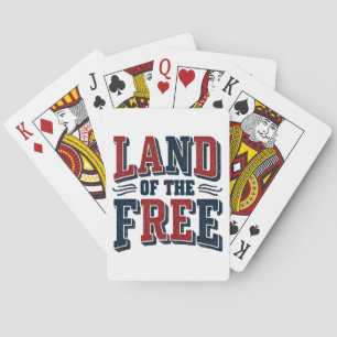 Vintage Land of the Free Patriotische Typografie  Spielkarten