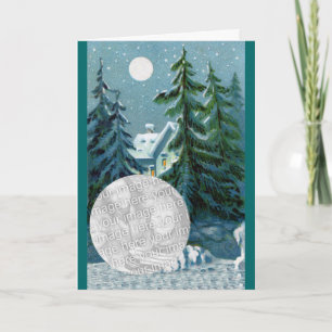 Vintage Land-Schnee-Szenen-Antiken-Weihnachtskarte Feiertagskarte