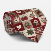 Vintage-Land-Stil-Erdbeer-Patchwork-Muster Krawatte (Gerollt)