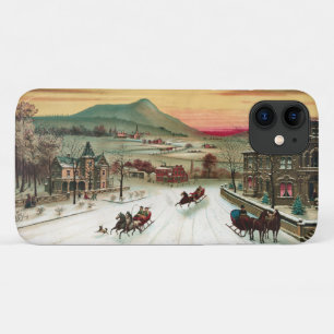 Vintage Land-Weihnachtsszene iPhone 11 Hülle