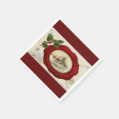 Vintage Land Winter Szene glückliche Neujahrspapie Serviette (Ecke)