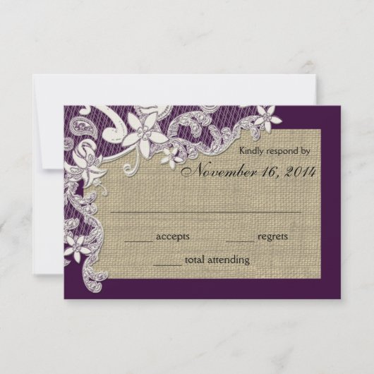 Vintage Länderkennung RSVP Karte (Vorderseite)