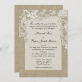 Vintage Länderoberflächengestaltung und Burlap Einladung (Vorne/Hinten)