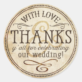 Vintage Landfarm Rustic Vielen Dank Runder Aufkleber