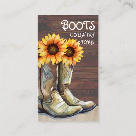 Vintage Landfarm Sonnenblumen Rustikale Natur Visitenkarte (Vorderseite)
