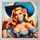 Vintage-Landfrau Poster (Vorne)