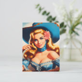 Vintage-Landfrau Postkarte (Stehend Vorderseite)