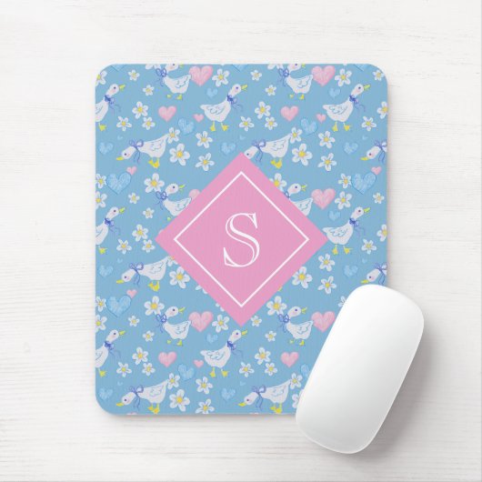 Vintage Landgans-Muster mit Monogramm Mousepad (Mit Mouse)