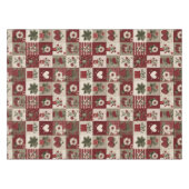 Vintage-Landhaus-Erdbeer-Patchwork-Muster Tischdecke (Vorderseite (Horizontal))
