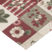 Vintage-Landhaus-Erdbeer-Patchwork-Muster Tischdecke (Schrägansicht)