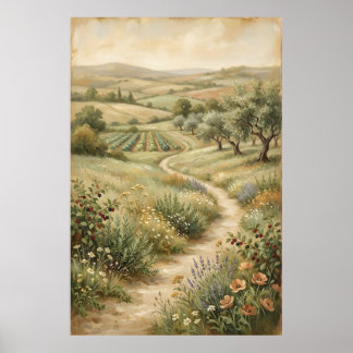 Vintage Landhaus-Landschafts-Wandkunstposter Poster