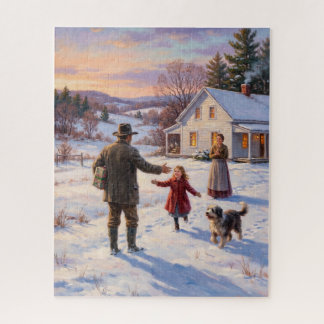 Vintage Landhaus-Weihnachtsfest Puzzle