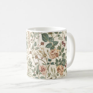 Vintage-Landhausgartenrosen und Wildblumen Kaffeetasse