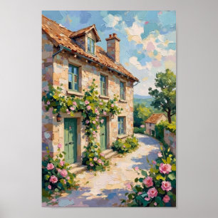 Vintage Landhausidylle im Land Poster