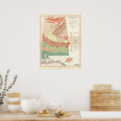 Vintage Landkarte Alabamas (1882) Poster (Küche)