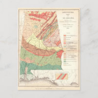 Vintage Landkarte Alabamas (1882)