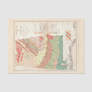 Vintage Landkarte Alabamas (1882) Seidenpapier