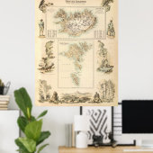 Vintage Landkarte von Island und Färöern (1872) Poster (Heimbüro)