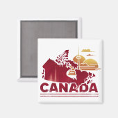 Vintage Landkarte von Kanada Magnet (Vorderseite/Rückseite)