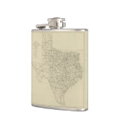 Vintage Landkarte von Texas (1919) Flachmann (Links)