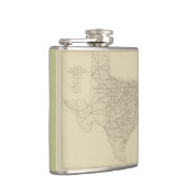 Vintage Landkarte von Texas (1919) Flachmann (Rechts)