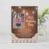 Vintage Landleuchten 40. Geburtstag Party Foto Einladung (Stehend Vorderseite)