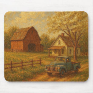 Vintage/ländlicher Frühlingsbauernhof Mousepad
