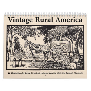 Vintage ländliches Amerika Kalender