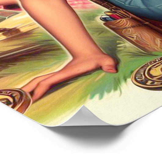 Vintage Landmädchen Poster (Ecke)