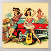 Vintage Landmädchen Poster (Vorne)