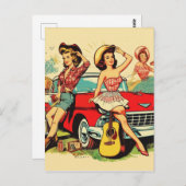 Vintage Landmädchen Postkarte (Vorne/Hinten)