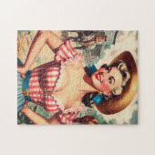 Vintage Landmädchen Puzzle (Horizontal)
