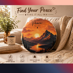 Vintage-Landschaft auf Sunset Mountain - Kissen