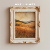 Vintage Landschaft der Wildblume Herbst Poster