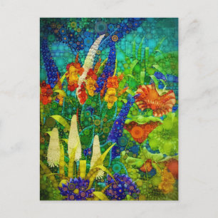 Vintage Landschaft des Tropenwaldes Feiertagspostkarte