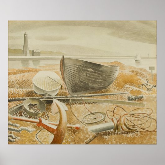 Vintage Landschaft, England, Küste, Retro Poster (Vorne)