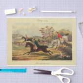 Vintage Landschaft Fox Hunt Ephemera Entdeckungsre Seidenpapier (Handwerk)