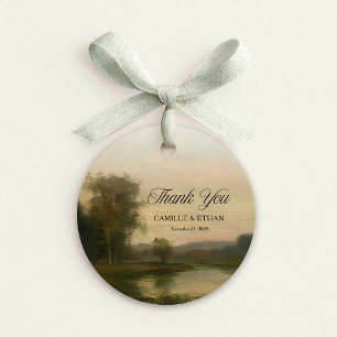 Vintage-Landschaft-Hochzeit-Danke-Etikett Geschenkanhänger
