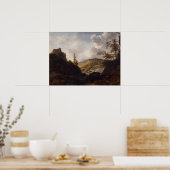 Vintage Landschaft Ölgemälde Moody Dark Academia Poster (Küche)