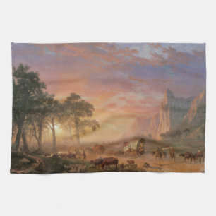 Vintage Landschaft, Oregon Trail von Bierstadt Geschirrtuch
