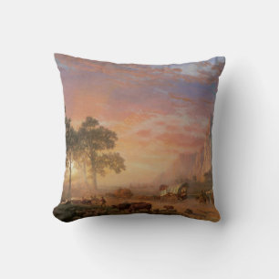 Vintage Landschaft, Oregon Trail von Bierstadt Kissen