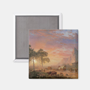 Vintage-Landschaft, Oregon Trail von Bierstadt Magnet
