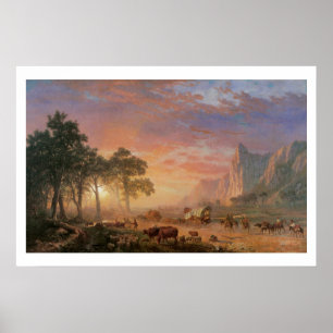 Vintage-Landschaft, Oregon Trail von Bierstadt Poster