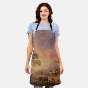 Vintage Landschaft, Oregon Trail von Bierstadt Schürze